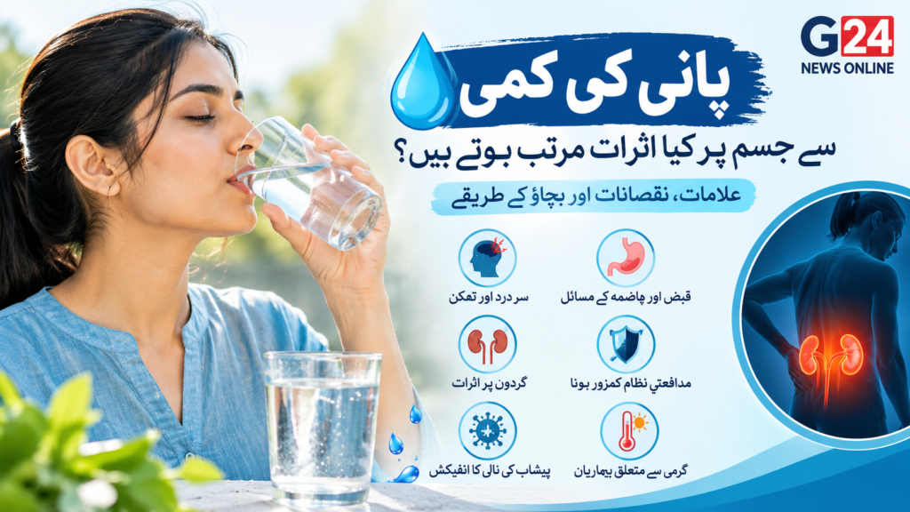 پانی کم پینے سے جسم پر کیا اثرات مرتب ہوتے ہیں؟