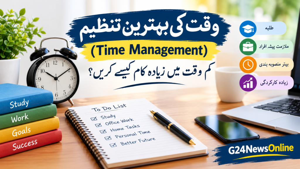وقت کی بہترین تنظیم (Time Management): کم وقت میں زیادہ کام کیسے کریں؟