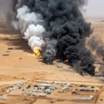 سعودی عرب؛ ریاض میں سعودی آرامکو کی تنصیب کے قریب آگ، دھوئیں کے سیاہ بادل چھا گئے! 🌐📉